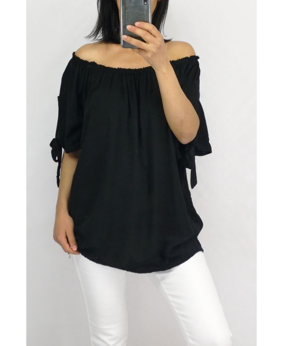 TOP ESCOTE ELÁSTICO 0848 NEGRO