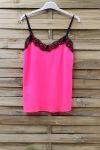 CAMISOLE LACE ADJUSTABLE STRAPS 0863 NEON PINK