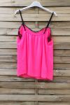 CAMISOLE LACE ADJUSTABLE STRAPS 0863 NEON PINK