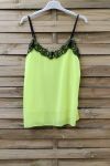 CAMISOLE VAN KANT VERSTELBARE BANDJES 0863 GEEL FLUO