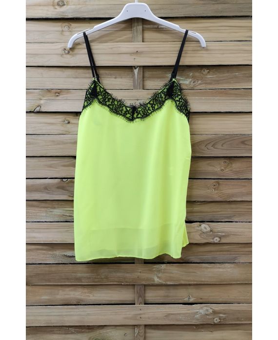 CAMISOLE VAN KANT VERSTELBARE BANDJES 0863 GEEL FLUO