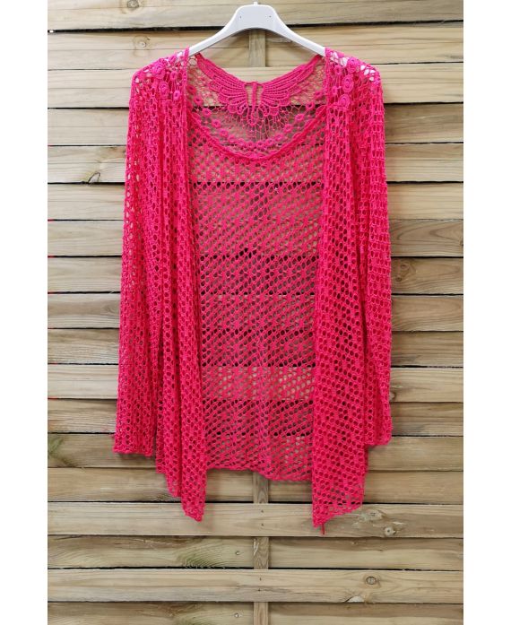 GIACCA AJOURE PIZZO 0877 FUSHIA