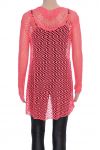 CHAQUETA AJOURE ENCAJE 0877 CORAL