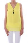 TOP ZIPPE DOS CROISE 0887 JAUNE