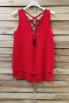 TOP ZIPS BACK CROSSES 0887 RED