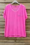 T-SHIRT MIT NEON-0583 NEON PINK