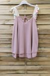 TOP SENZA SPALLINE UN POM-POM 0890 BEIGE