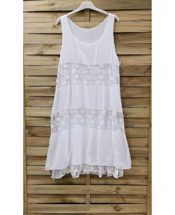 ROBE EMPIECEMENT DENTELLE 0909 BLANC