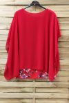 LARGE SIZE TUNIC SUPERPOSEE + NECKLACE 0938 RED