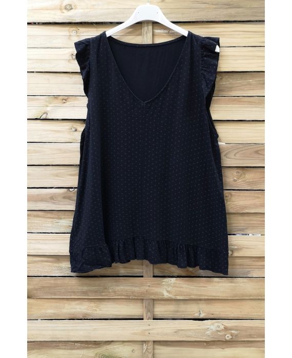 TOP HAS POLKA DOTS 0953 BLACK