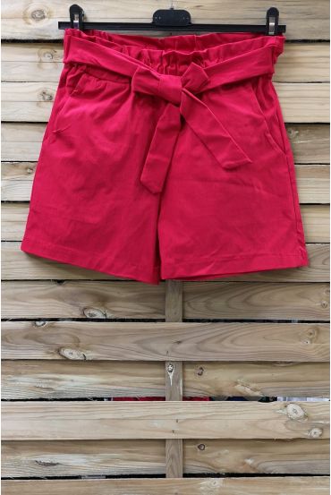 SHORTS MET HOGE TAILLE 0966 ROOD