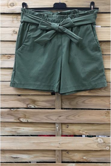 SHORTS MET HOGE TAILLE 0966 MILITAIRE GROEN