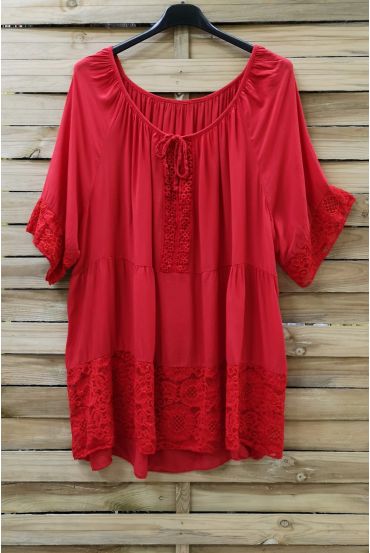 TUNIEK OVERSIZE BOHEME 0962 ROOD