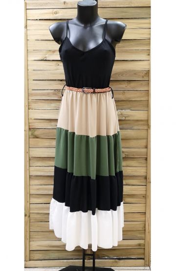 LONG DRESS BOHEME 0965 MILITARY GREEN