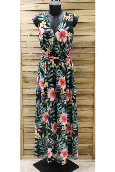 DRESS LONG TROPICAL 0961 BLACK