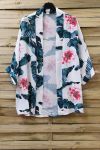 KIMONO PRINT BLOEMEN 0975 WIT