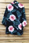 KIMONO PRINT BLOEMEN 0975 ZWART