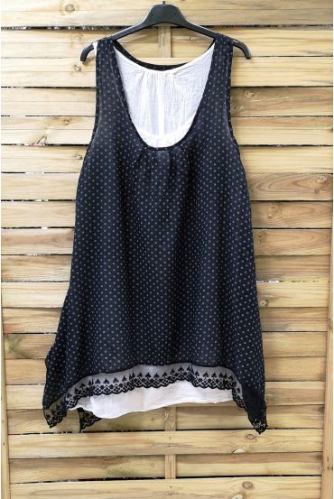 TUNIEK POLKA DOTS 2 STUKS 0994 ZWART