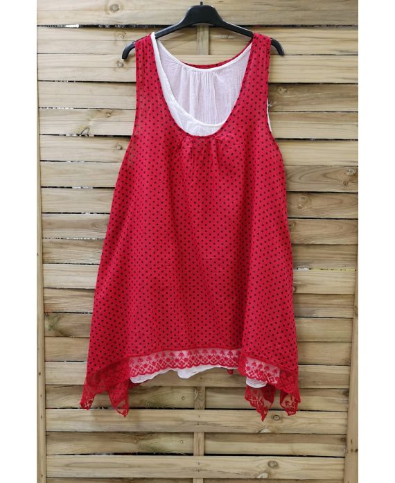 TUNIEK POLKA DOTS 2 STUKS 0994 ROOD