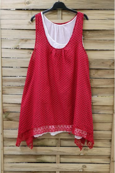 TUNIC POLKA DOTS 2 PIECES 0994 RED