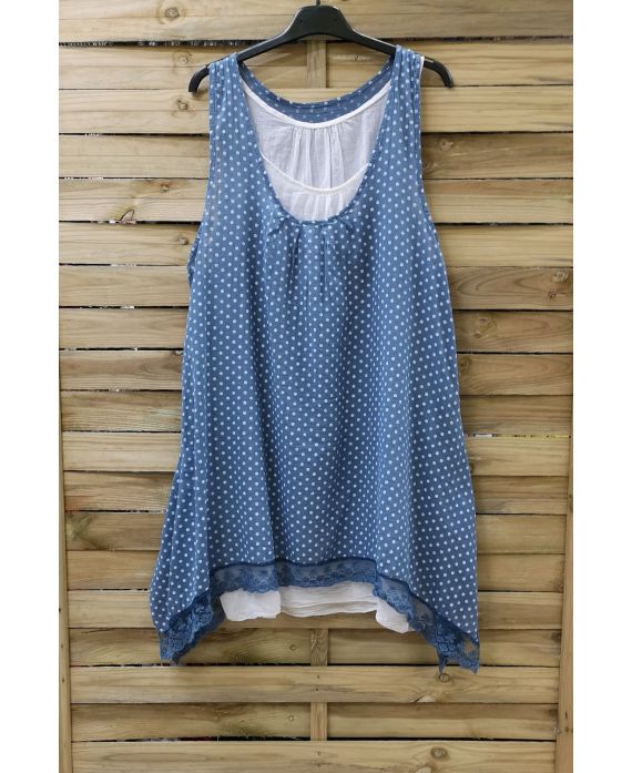 TUNIEK POLKA DOTS 2 STUKS 0994 BLAUW