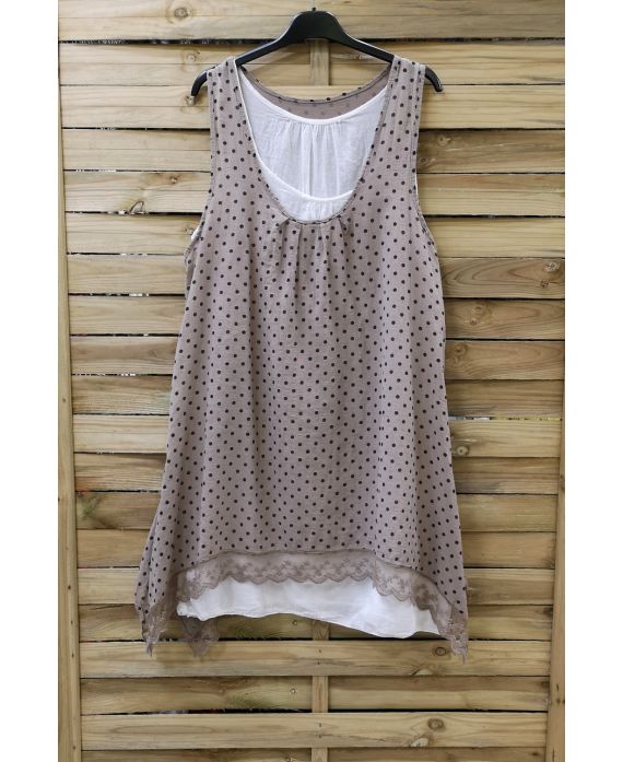 TUNIEK POLKA DOTS 2 STUKS 0994 TAUPE