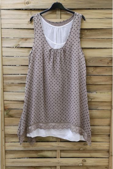 TUNIEK POLKA DOTS 2 STUKS 0994 TAUPE