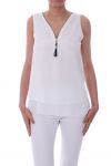 TOP ZIP POSTERIORE ATTRAVERSA 0887 BIANCO