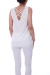 TOP ZIP POSTERIORE ATTRAVERSA 0887 BIANCO