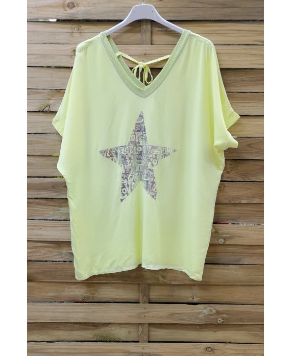 T-SHIRT EFFECT DELAVE STAR 1008 YELLOW FLUO
