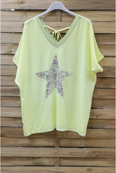 T-SHIRT EFFECT DELAVE STAR 1008 YELLOW FLUO
