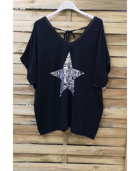 T-SHIRT EFECTO DELAVE ESTRELLA 1008 NEGRO