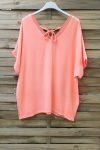 T-SHIRT EFFET DELAVE ETOILE 1008 ORANGE FLUO