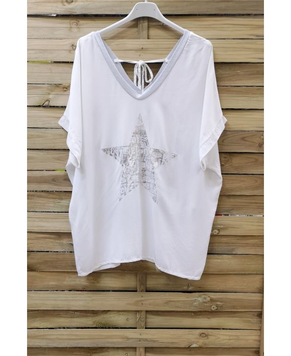 T-SHIRT EFECTO DELAVE ESTRELLA 1008 BLANCO