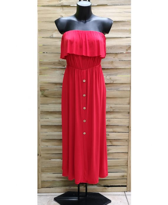 VESTIDO DE HOMBROS DENUDEES 1012 ROJO