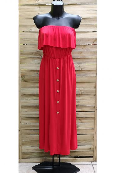 VESTIDO DE HOMBROS DENUDEES 1012 ROJO