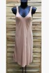 DRESS HAS SHOULDER STRAPS FLUID 1014 CAMEL