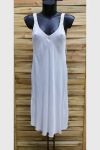 DRESS HAS SHOULDER STRAPS FLUID 1014 WHITE