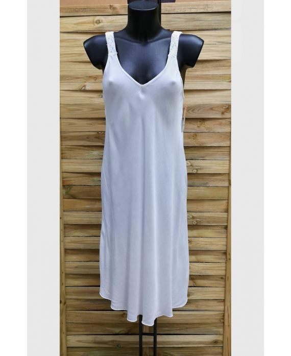 ROBE A BRETELLES FLUIDE 1014 BLANC