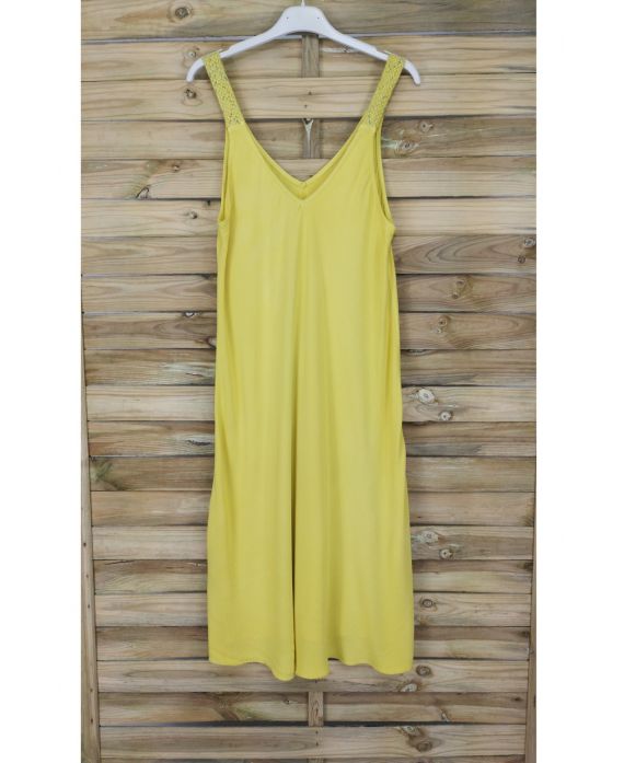 DRESS HAS SHOULDER STRAPS FLUID 1014 YELLOW