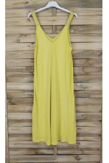 ROBE A BRETELLES FLUIDE 1014 JAUNE