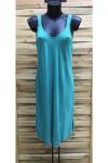 DRESS HAS SHOULDER STRAPS FLUID 1014 GREEN