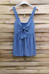 TOP HAS SHOULDER STRAPS, BACK ELASTIC 1018 BLUE