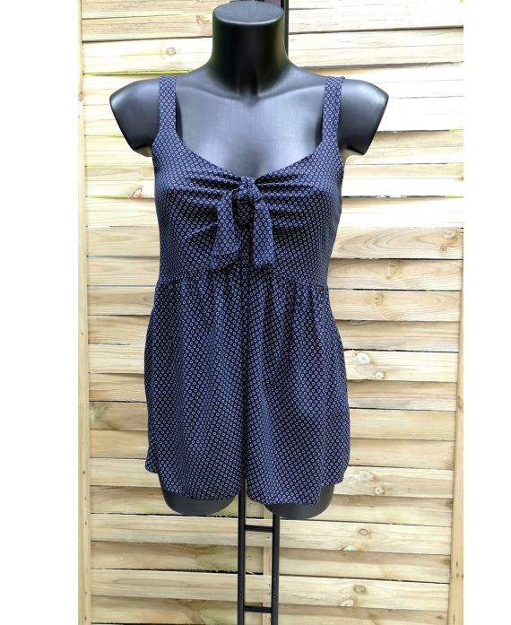 TOP CON BRETELLE, SCHIENA ELASTICA 1018 BLU NAVY