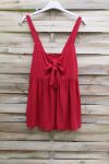 TOP CON BRETELLE, SCHIENA ELASTICA 1018 ROSSO