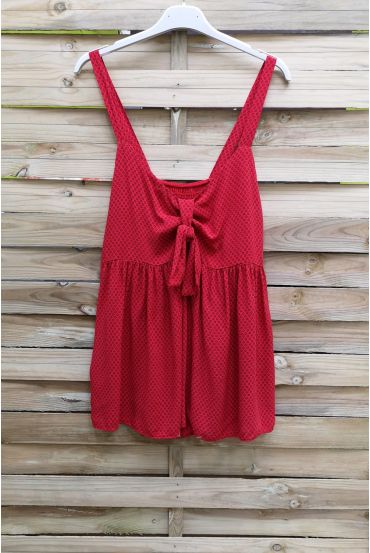 TOP CON BRETELLE, SCHIENA ELASTICA 1018 ROSSO