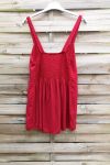 TOP CON BRETELLE, SCHIENA ELASTICA 1018 ROSSO