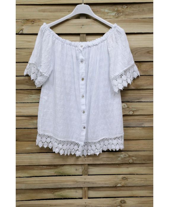 TOP LACE ON SHOULDERS 1017 WHITE