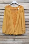 BLOUSE DRAPEE KANT S9003 MOSTERD