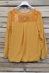 BLOUSE DRAPEE KANT S9003 MOSTERD